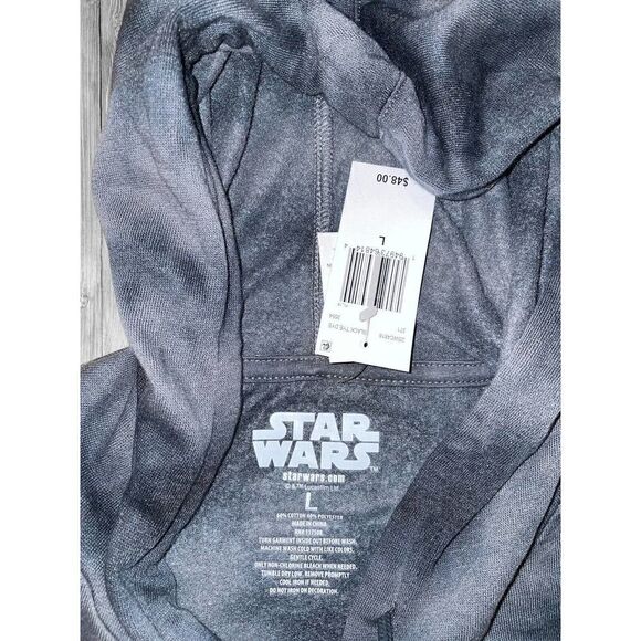 Star Wars Black Tie Dye Graphic Hoodie Pullover Sweater NWT Men’s Size Large - Picture 3 of 5